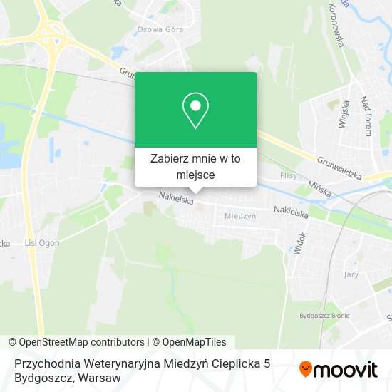 Mapa Przychodnia Weterynaryjna Miedzyń Cieplicka 5 Bydgoszcz