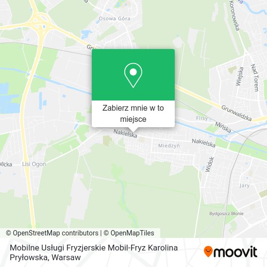 Mapa Mobilne Usługi Fryzjerskie Mobil-Fryz Karolina Pryłowska