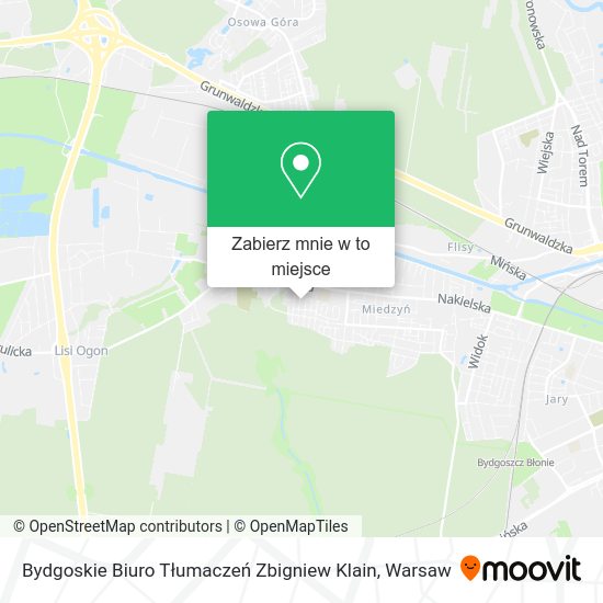 Mapa Bydgoskie Biuro Tłumaczeń Zbigniew Klain