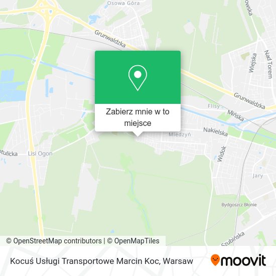 Mapa Kocuś Usługi Transportowe Marcin Koc