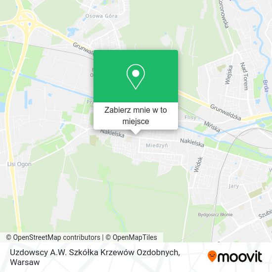 Mapa Uzdowscy A.W. Szkółka Krzewów Ozdobnych