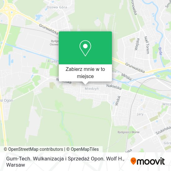 Mapa Gum-Tech. Wulkanizacja i Sprzedaż Opon. Wolf H.