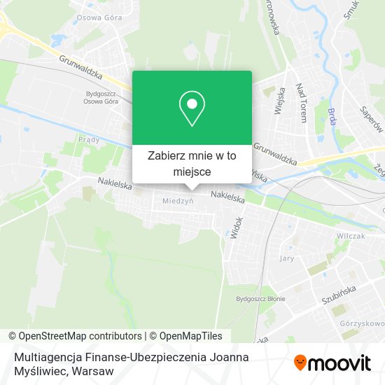 Mapa Multiagencja Finanse-Ubezpieczenia Joanna Myśliwiec