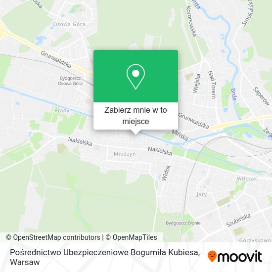 Mapa Pośrednictwo Ubezpieczeniowe Bogumiła Kubiesa