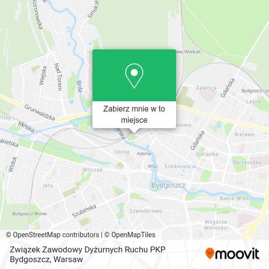 Mapa Związek Zawodowy Dyżurnych Ruchu PKP Bydgoszcz