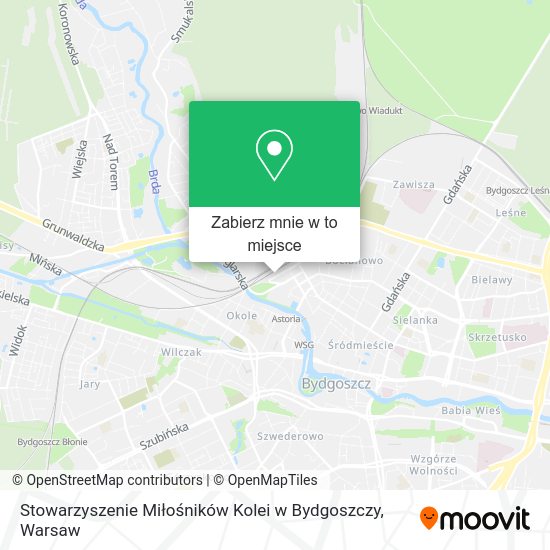 Mapa Stowarzyszenie Miłośników Kolei w Bydgoszczy