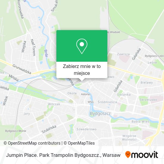 Mapa Jumpin Place. Park Trampolin Bydgoszcz.