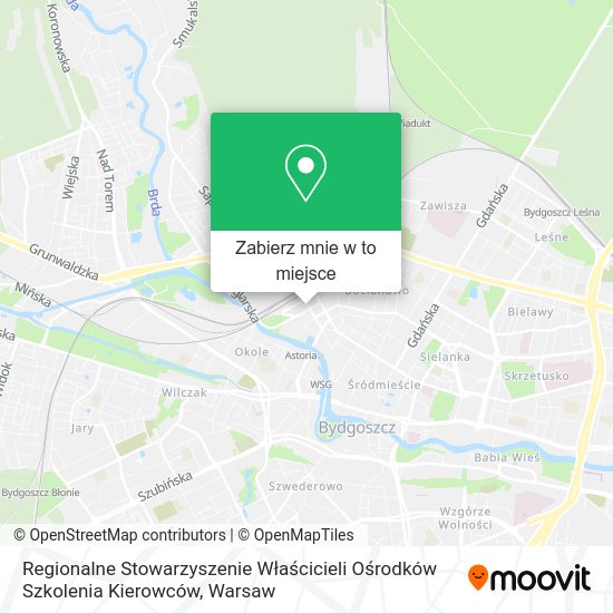 Mapa Regionalne Stowarzyszenie Właścicieli Ośrodków Szkolenia Kierowców