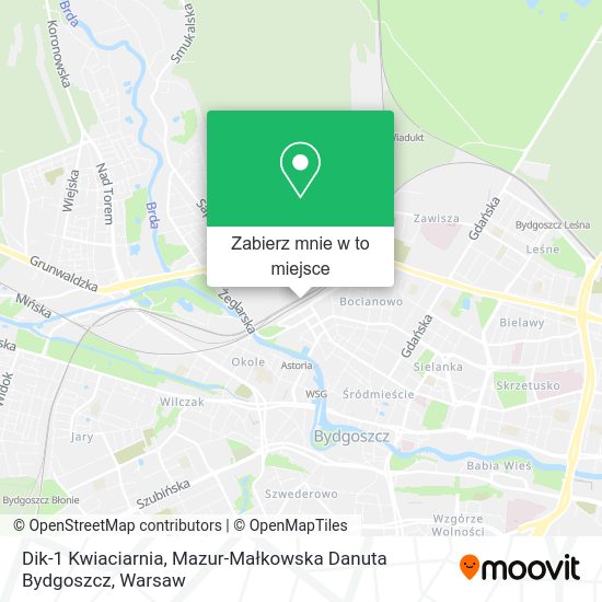 Mapa Dik-1 Kwiaciarnia, Mazur-Małkowska Danuta Bydgoszcz