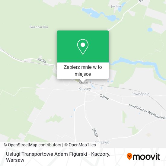 Mapa Usługi Transportowe Adam Figurski - Kaczory