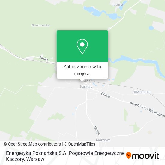 Mapa Energetyka Poznańska S.A. Pogotowie Energetyczne Kaczory