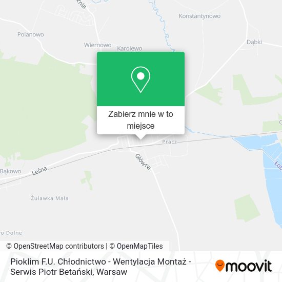 Mapa Pioklim F.U. Chłodnictwo - Wentylacja Montaż - Serwis Piotr Betański