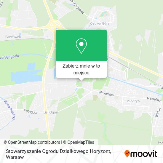 Mapa Stowarzyszenie Ogrodu Działkowego Horyzont