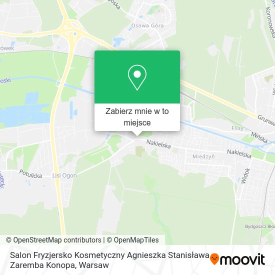 Mapa Salon Fryzjersko Kosmetyczny Agnieszka Stanisława Zaremba Konopa