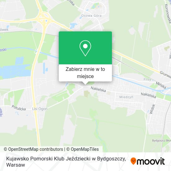 Mapa Kujawsko Pomorski Klub Jeździecki w Bydgoszczy