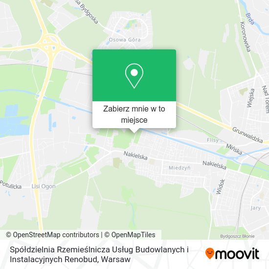 Mapa Spółdzielnia Rzemieślnicza Usług Budowlanych i Instalacyjnych Renobud