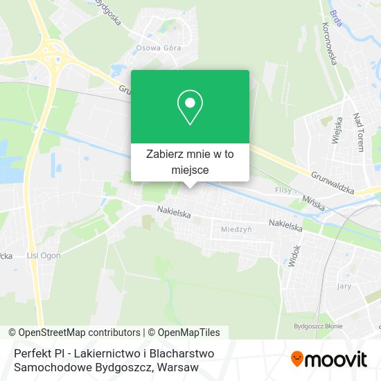 Mapa Perfekt Pl - Lakiernictwo i Blacharstwo Samochodowe Bydgoszcz