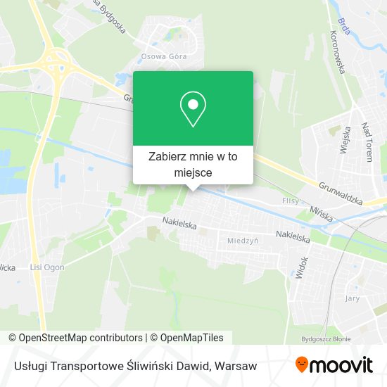 Mapa Usługi Transportowe Śliwiński Dawid