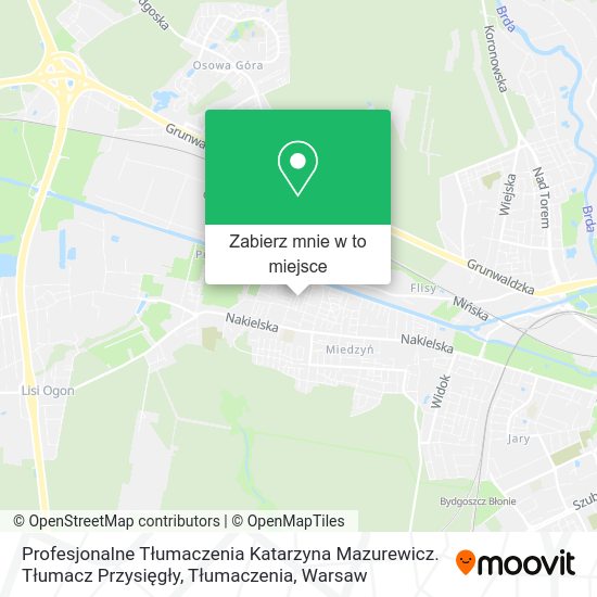 Mapa Profesjonalne Tłumaczenia Katarzyna Mazurewicz. Tłumacz Przysięgły, Tłumaczenia