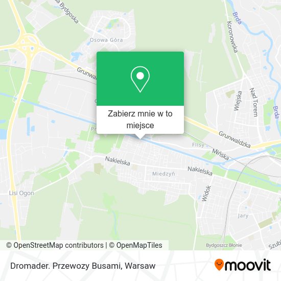 Mapa Dromader. Przewozy Busami