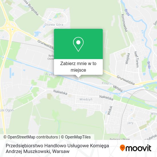 Mapa Przedsiębiorstwo Handlowo Usługowe Komięga Andrzej Muszkowski