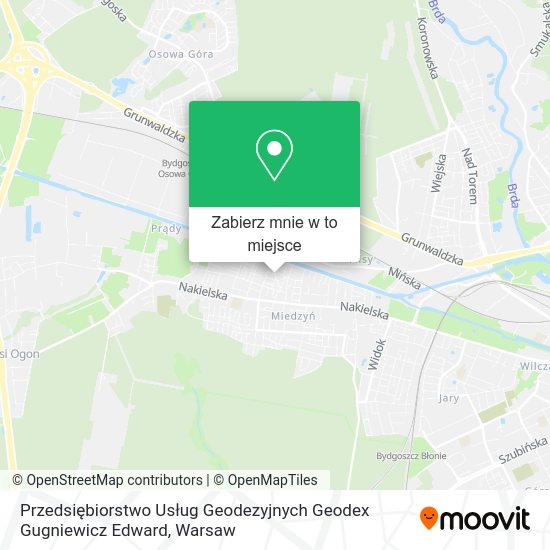 Mapa Przedsiębiorstwo Usług Geodezyjnych Geodex Gugniewicz Edward