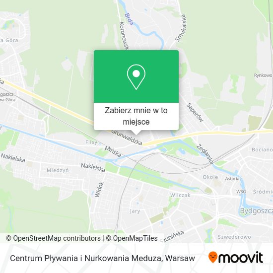 Mapa Centrum Pływania i Nurkowania Meduza