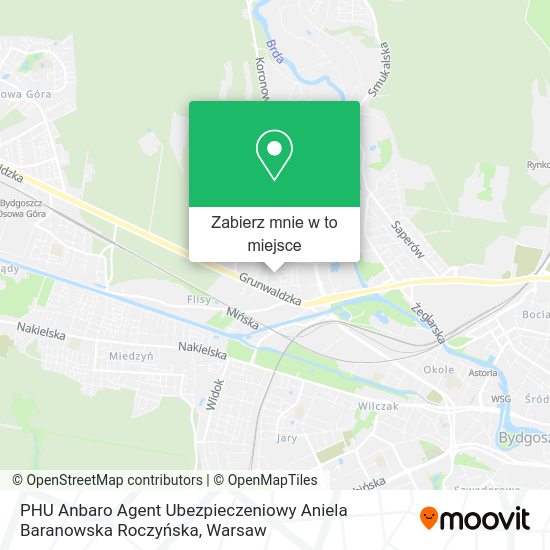 Mapa PHU Anbaro Agent Ubezpieczeniowy Aniela Baranowska Roczyńska