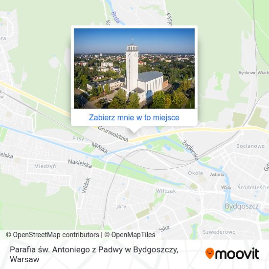 Mapa Parafia św. Antoniego z Padwy w Bydgoszczy