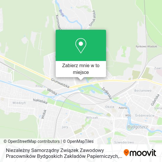 Mapa Niezależny Samorządny Związek Zawodowy Pracowników Bydgoskich Zakładów Papierniczych