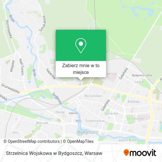 Mapa Strzelnica Wojskowa w Bydgoszcz