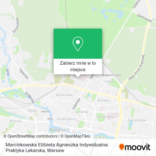 Mapa Marcinkowska Elżbieta Agnieszka Indywidualna Praktyka Lekarska