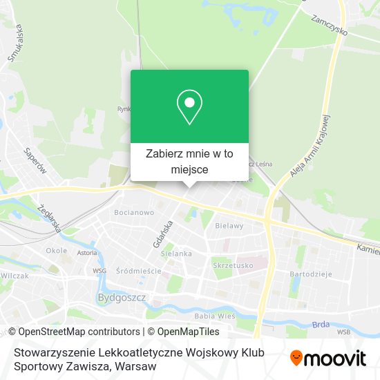 Mapa Stowarzyszenie Lekkoatletyczne Wojskowy Klub Sportowy Zawisza