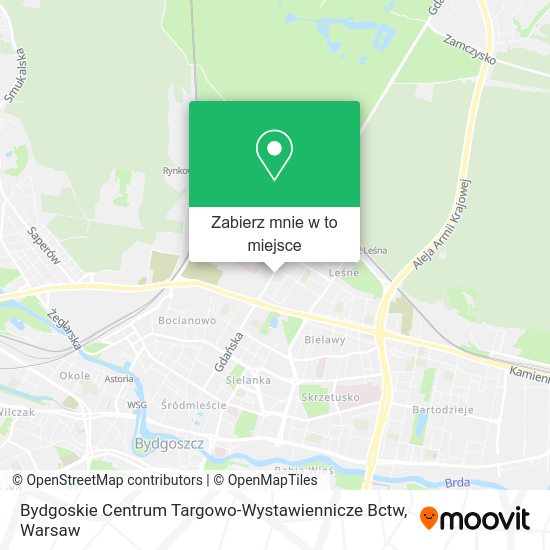 Mapa Bydgoskie Centrum Targowo-Wystawiennicze Bctw