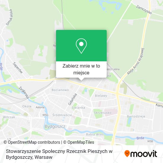 Mapa Stowarzyszenie Społeczny Rzecznik Pieszych w Bydgoszczy