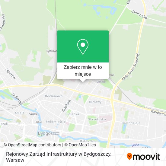 Mapa Rejonowy Zarząd Infrastruktury w Bydgoszczy