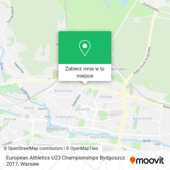 Mapa European Athletics U23 Championships Bydgoszcz 2017