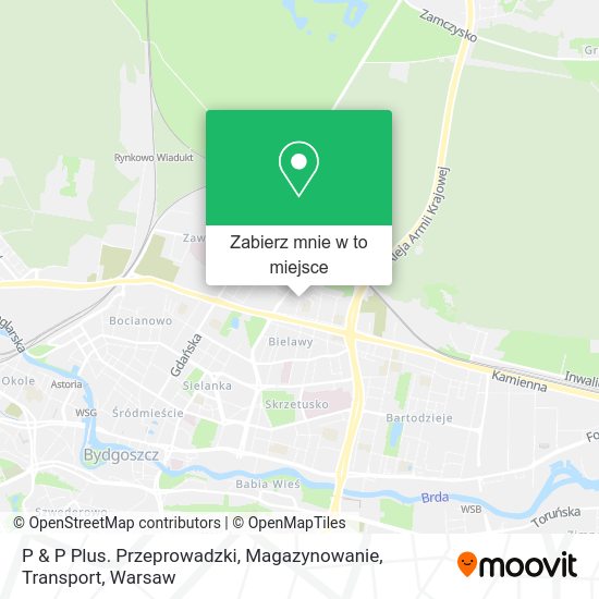 Mapa P & P Plus. Przeprowadzki, Magazynowanie, Transport