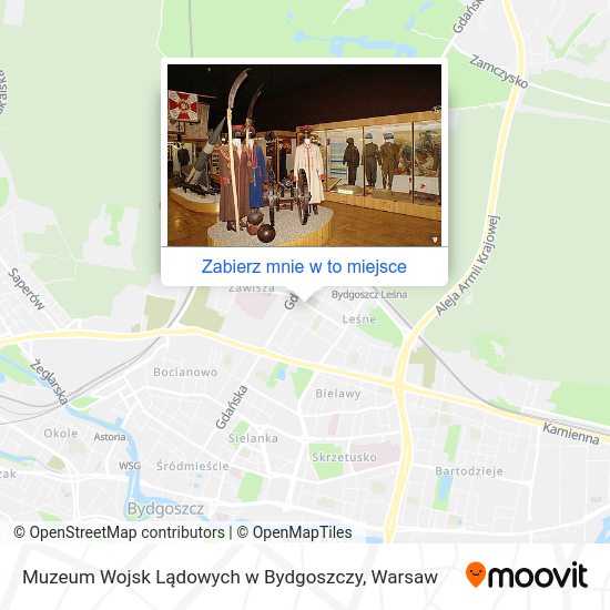 Mapa Muzeum Wojsk Lądowych w Bydgoszczy