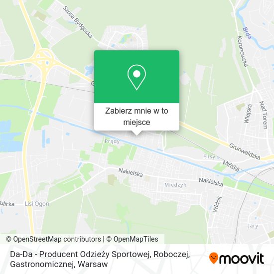 Mapa Da-Da - Producent Odzieży Sportowej, Roboczej, Gastronomicznej