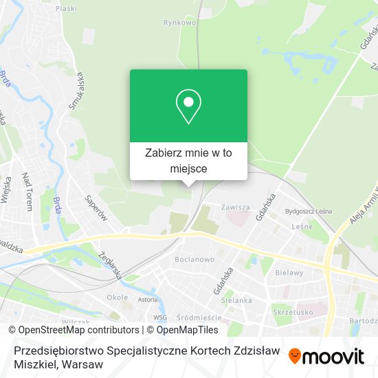 Mapa Przedsiębiorstwo Specjalistyczne Kortech Zdzisław Miszkiel