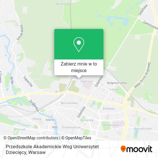 Mapa Przedszkole Akademickie Wsg Uniwersytet Dziecięcy