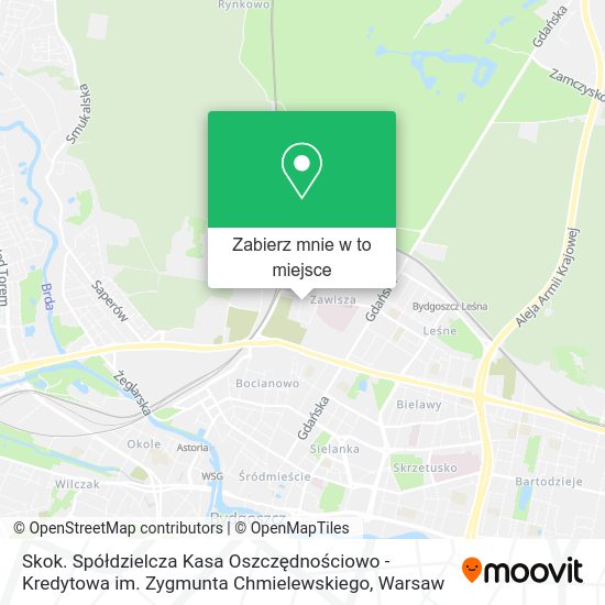 Mapa Skok. Spółdzielcza Kasa Oszczędnościowo - Kredytowa im. Zygmunta Chmielewskiego