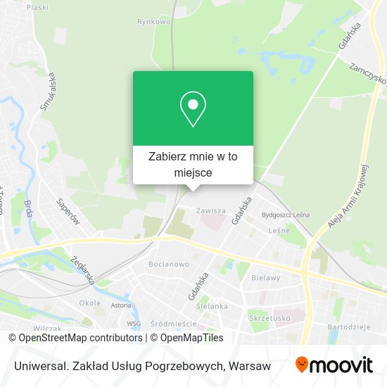 Mapa Uniwersal. Zakład Usług Pogrzebowych