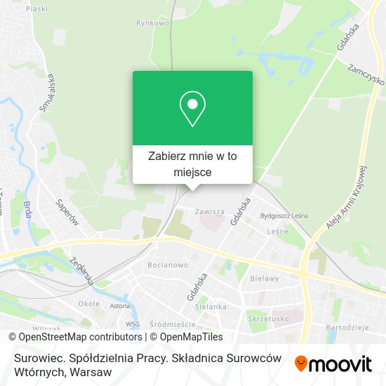 Mapa Surowiec. Spółdzielnia Pracy. Składnica Surowców Wtórnych