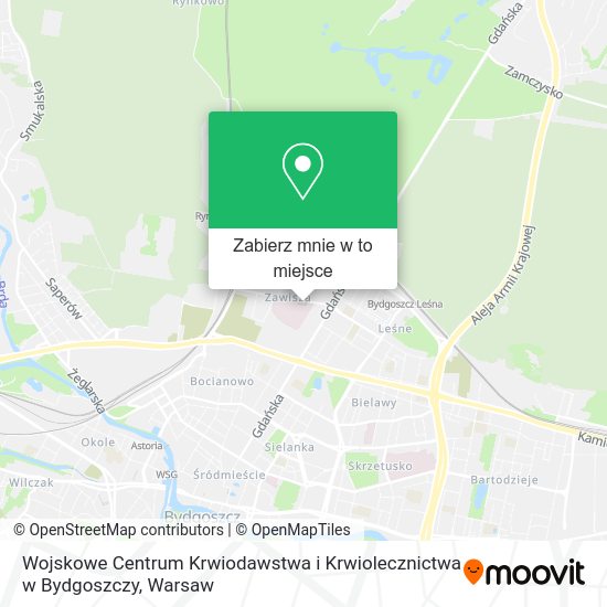 Mapa Wojskowe Centrum Krwiodawstwa i Krwiolecznictwa w Bydgoszczy