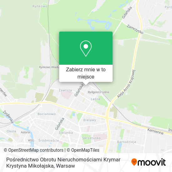 Mapa Pośrednictwo Obrotu Nieruchomościami Krymar Krystyna Mikołajska