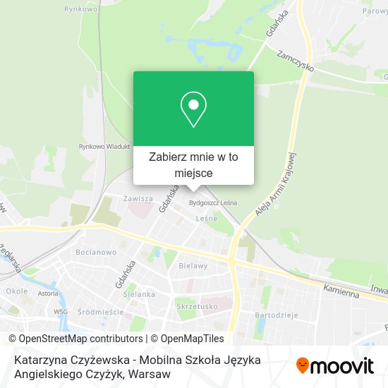 Mapa Katarzyna Czyżewska - Mobilna Szkoła Języka Angielskiego Czyżyk