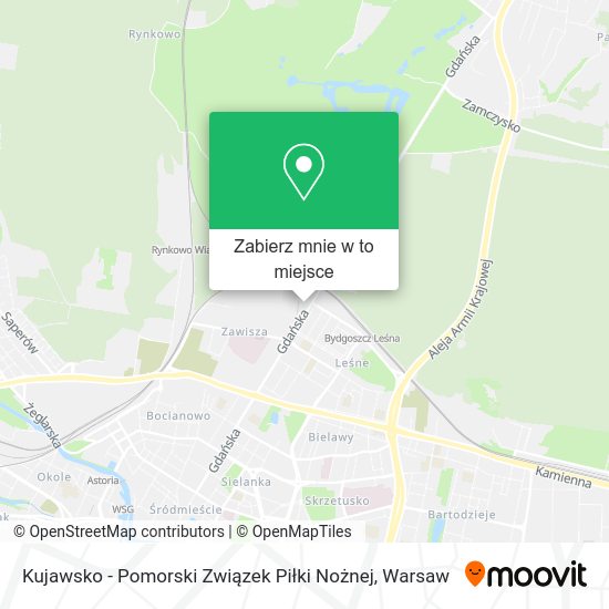 Mapa Kujawsko - Pomorski Związek Piłki Nożnej