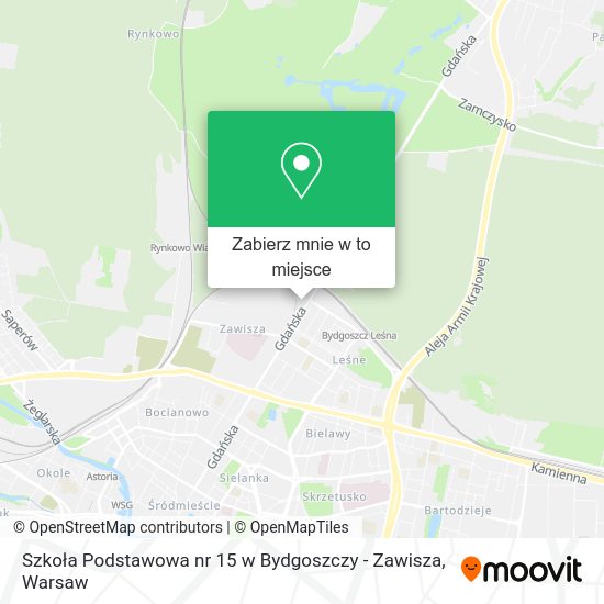 Mapa Szkoła Podstawowa nr 15 w Bydgoszczy - Zawisza